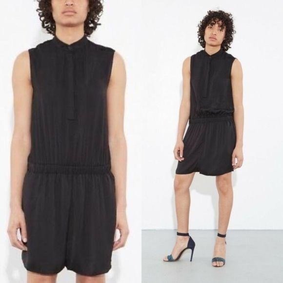 OAK NYC Draped Mandarin Collar Open Back Dress Min - Picture 1 of 12